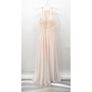 XSCAPE Ethereal maxi dress gown chiffon & Satin, Formal Prom Wedding Size 4 NWOT